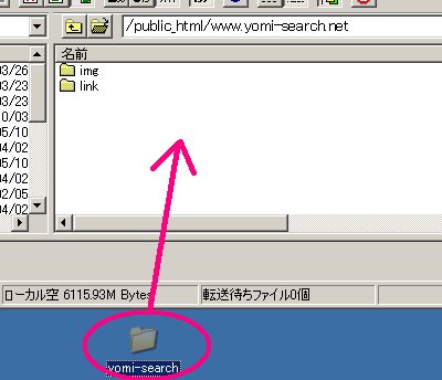 フォルダのアップロード