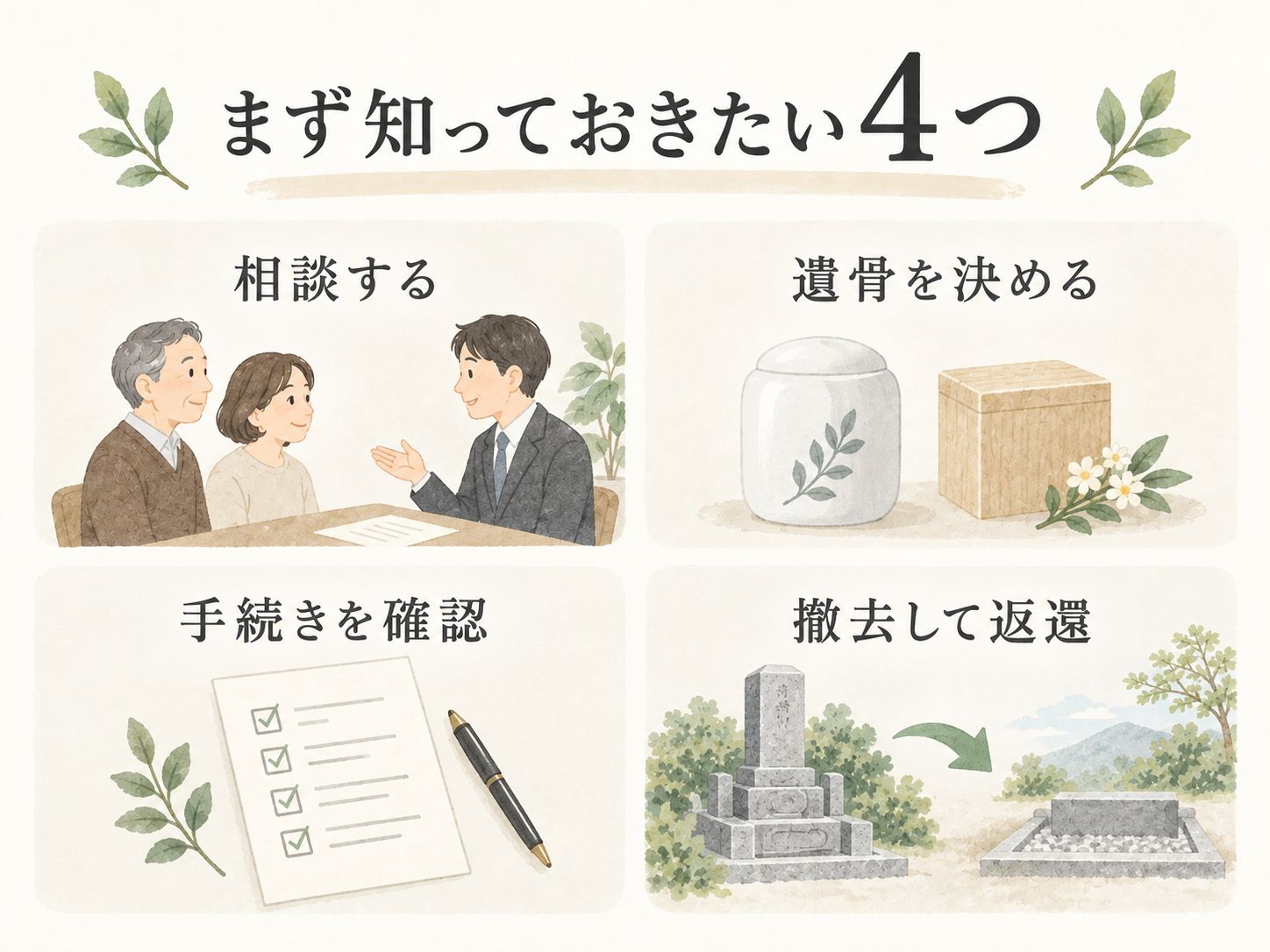 知っておきたい墓じまいの4つ