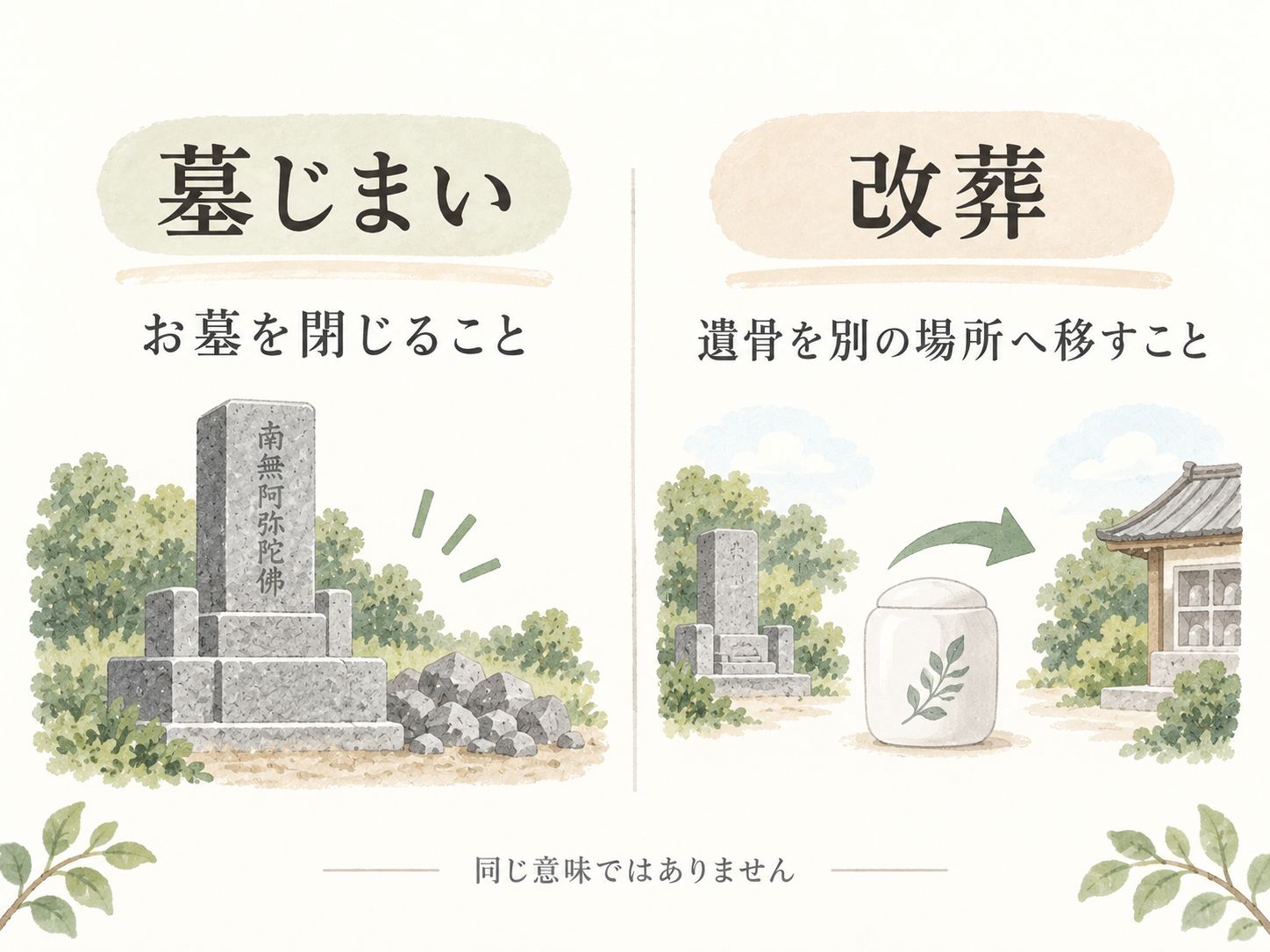 墓じまいと改葬の違い