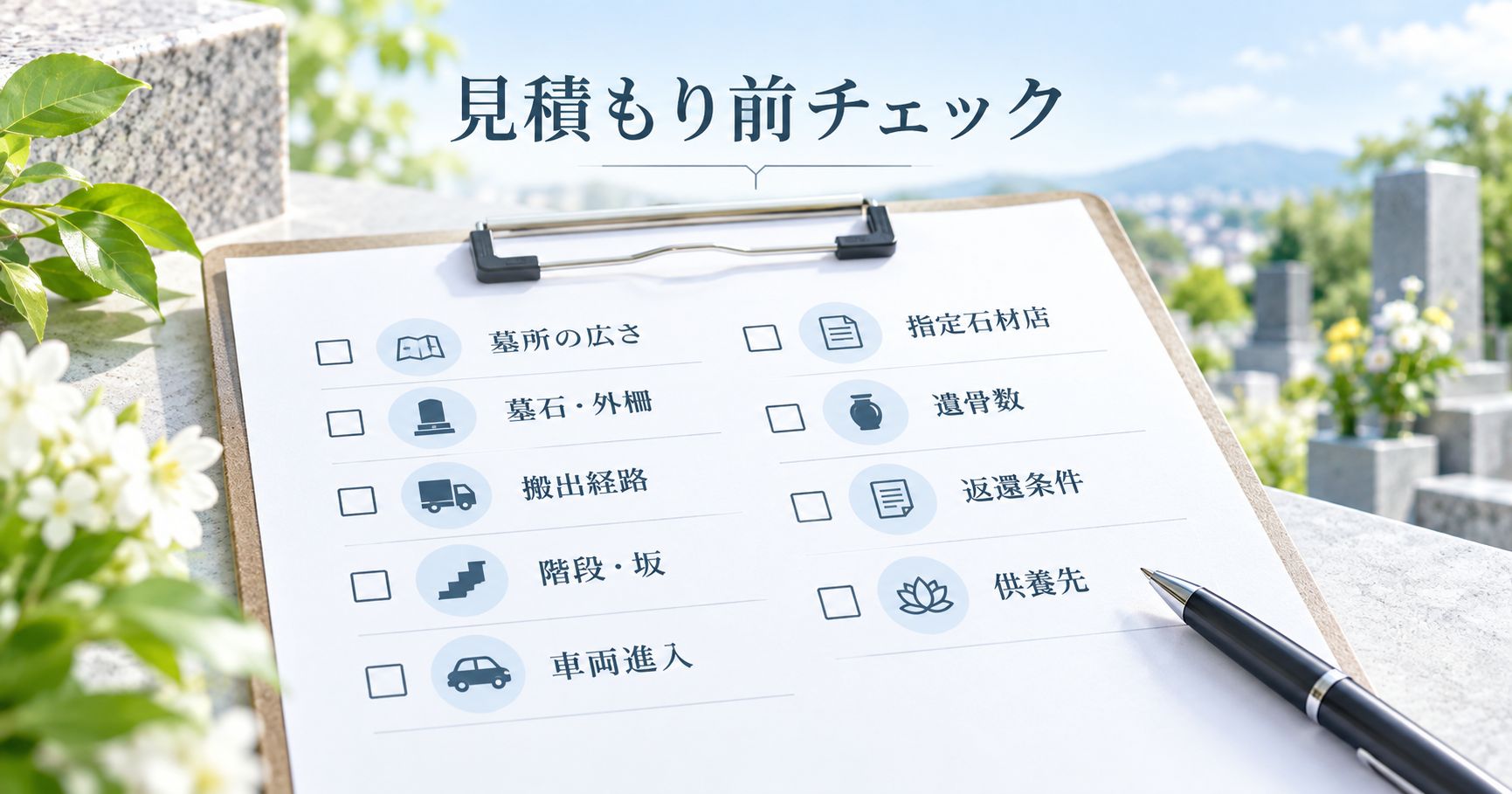 墓じまいの見積もり前チェックリスト