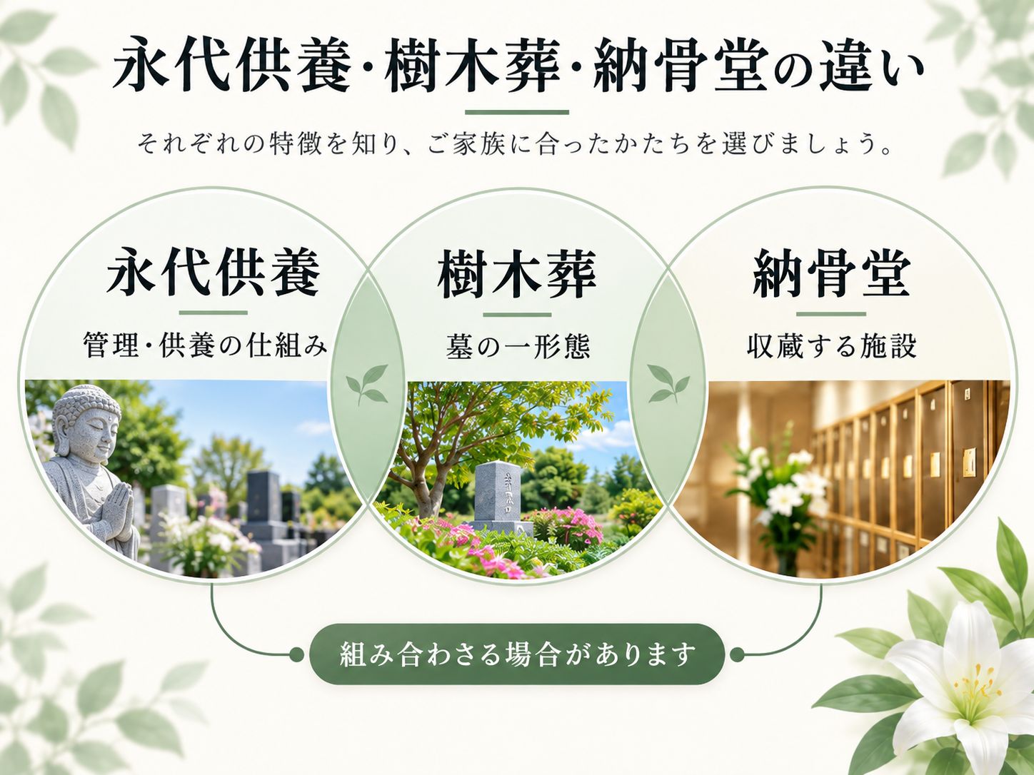 永代供養・樹木葬・納骨堂は何が違う?