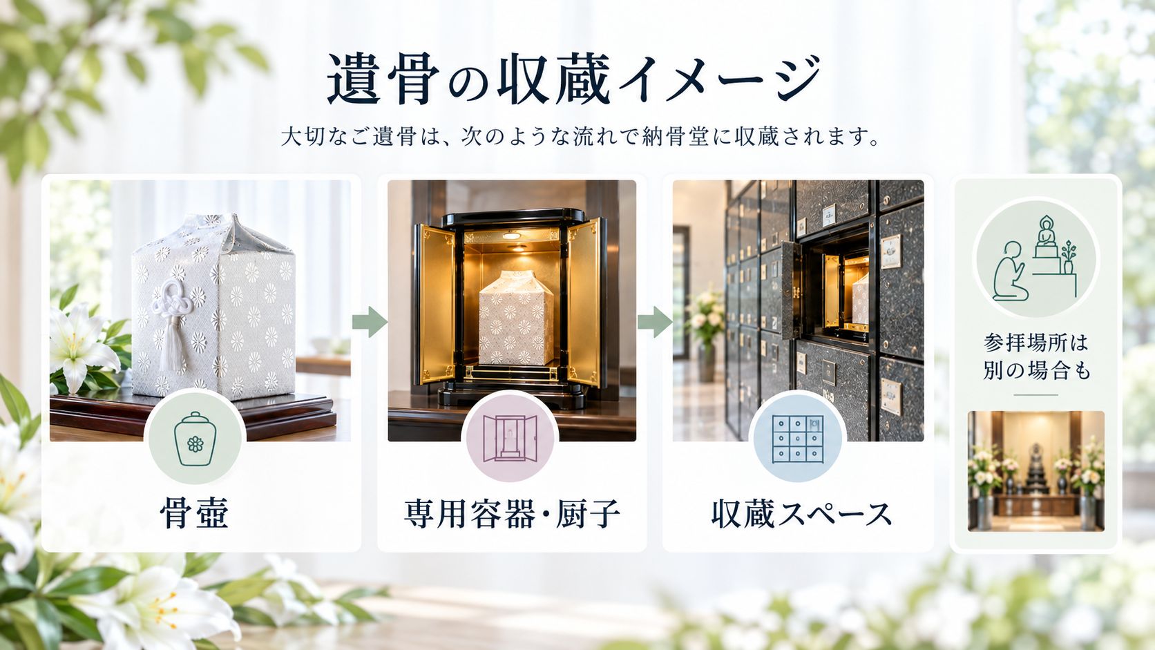納骨堂では遺骨をどのように収蔵する?
