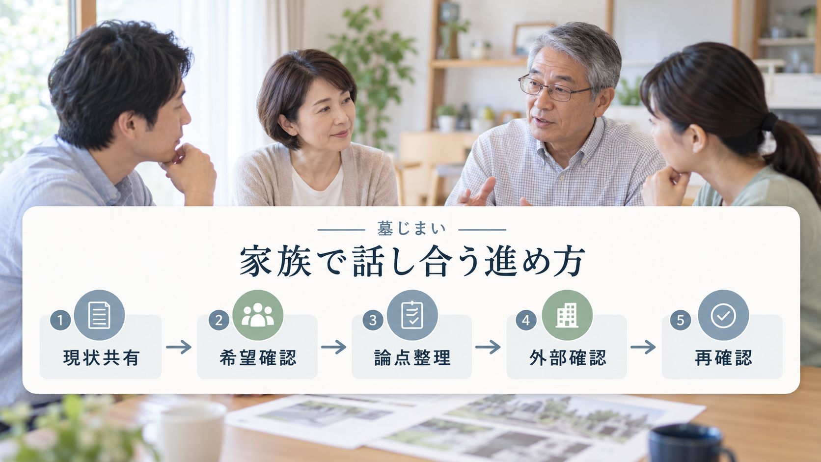 墓じまいは家族で方向性を共有しながら進めるる