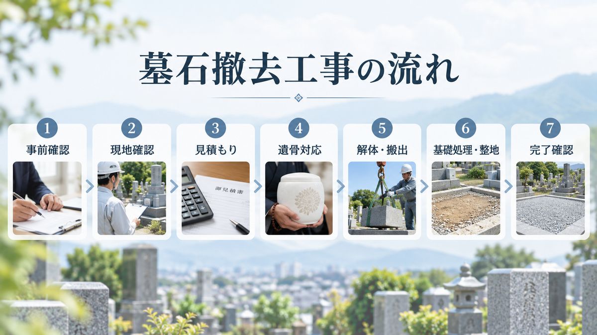 墓石撤去工事の流れ