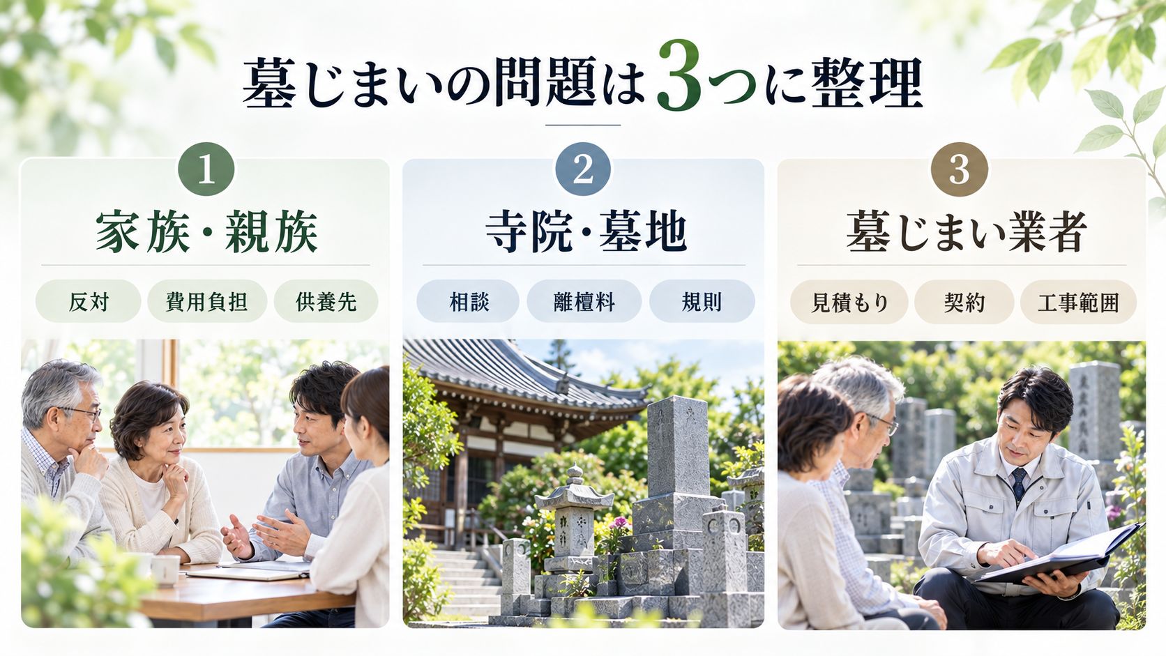 墓じまいのトラブルは「誰との問題か」