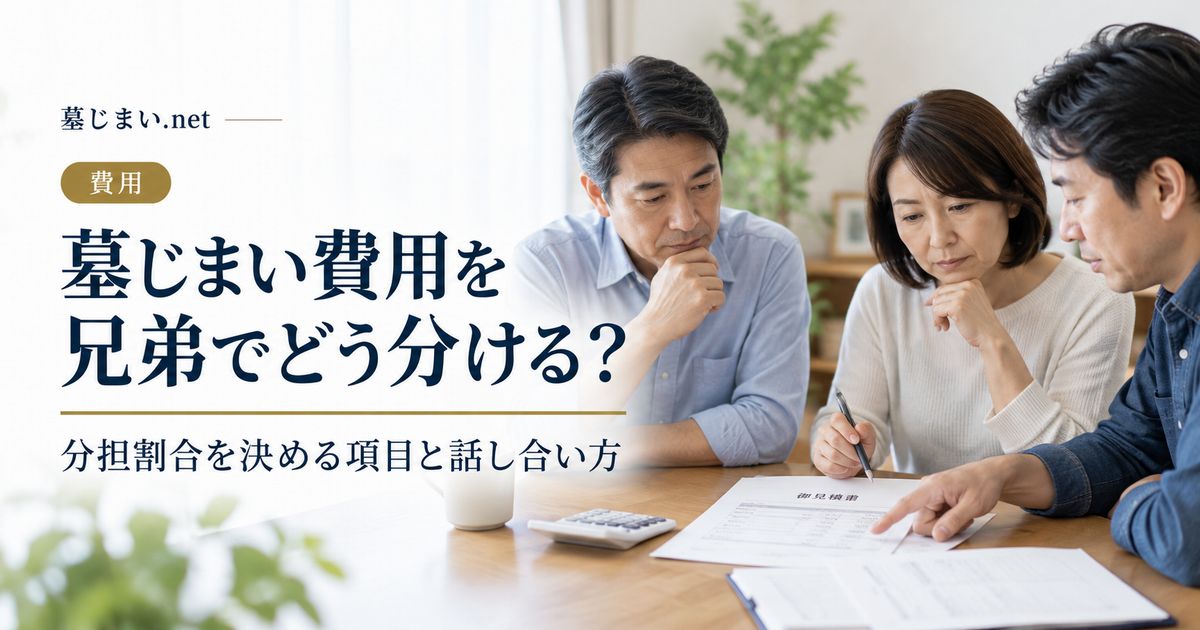 墓じまい費用を兄弟でどう分ける？